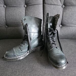 Dr. Martens Aimilie Black Leather Folding Boots